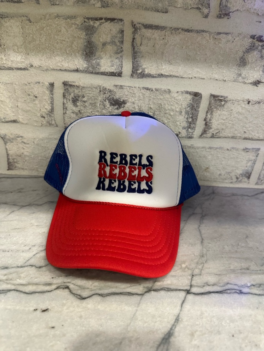 Rebels Trucker Hat - Red, White & Blue